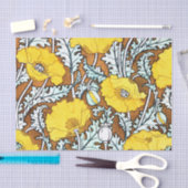 Papier Mousseline Art Nouveau motif Joli Poppies Jaunes, populaire (Artisanat)
