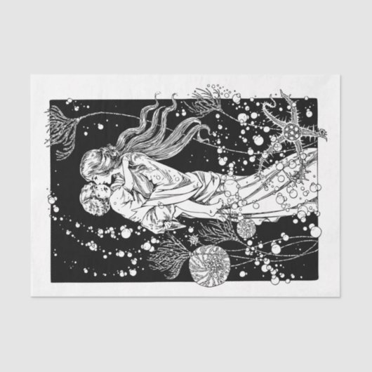 Papier Mousseline Art Nouveau Papier de fond de découpage mère et en (Recto)