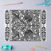 Papier Mousseline Art Nouveau Perroquets Dessin Découpage Tissu Papi (Artisanat)