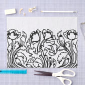 Papier Mousseline Art nouveau poppy floral black white elegant (Artisanat)