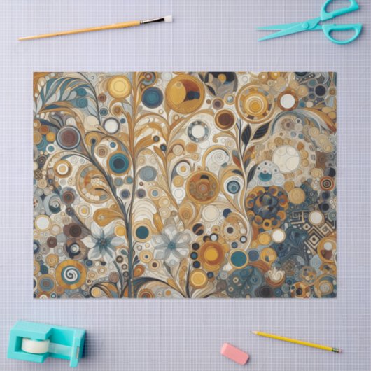 Papier Mousseline Art Nouveau Style Art Nouveau Art fin peinture flo (Artisanat)