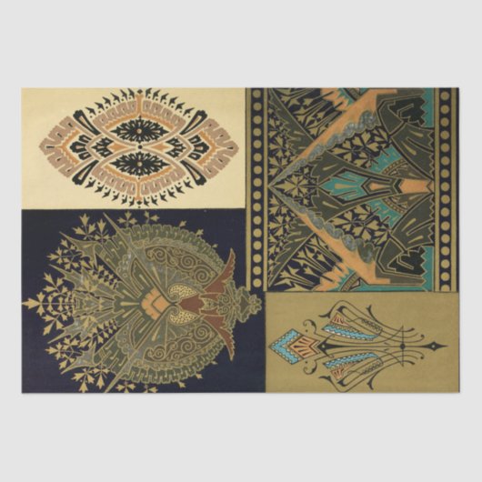 Papier Mousseline Art nouveau textile pattern Christopher dresser (Recto)