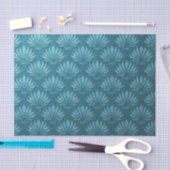 Papier Mousseline Art nouveau, Turquoise, métallique, art déco, vent (Artisanat)