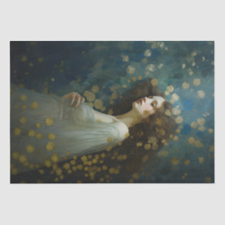 Papier Mousseline Art Nouveau, Woman with gold accents, Decoupage