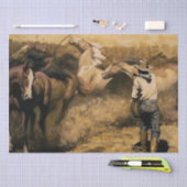 Papier Mousseline Art occidental "Roping Palomino" par Maynard Dixon (Artisanat)