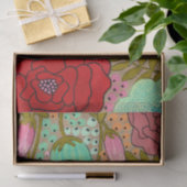 Papier Mousseline Art peint Fleurs Art Journal Enveloppement Cadeau (Cadeau)