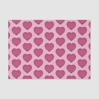 Papier Mousseline Art populaire style coeur rose ornement décoré