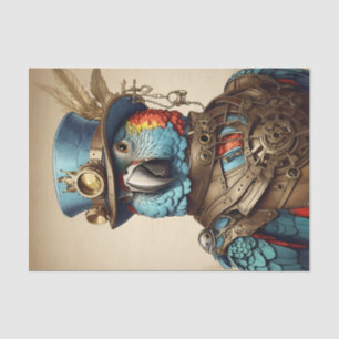 Papier Mousseline Art Stylisé Coloré Steampunk Parrot Art