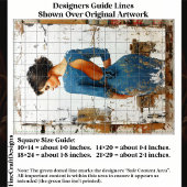 Papier Mousseline Art textuel, élégante dame en bleu EL4L Découpage