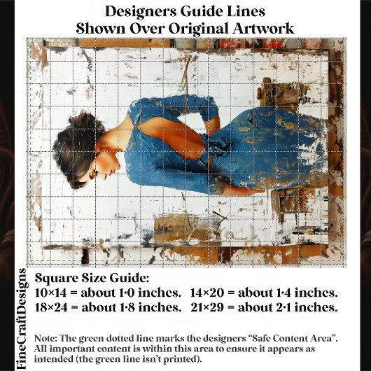 Papier Mousseline Art textuel, élégante dame en bleu EL4L Découpage