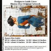 Papier Mousseline Art textuel, élégante dame en bleu EL4R Découpage