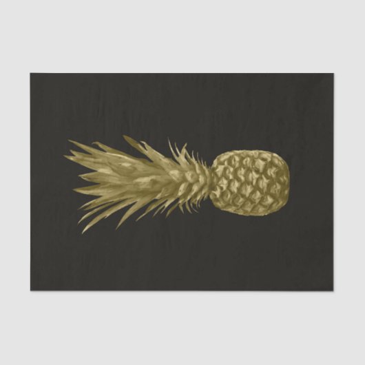 Papier Mousseline Art Tropical Elegant Black Gold Ananas (Recto)