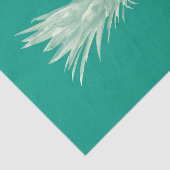 Papier Mousseline Art Tropical Elegant Turquoise Beige Ananas (Détail)