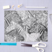 Papier Mousseline Art Zèbre noir et blanc Abstrait (Artisanat)