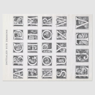 Papier Mousseline Artisanat Alphabet vintage