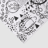 Papier Mousseline Artiste Black White Doodle Scribble Motif Texture (Détail)