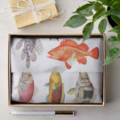 Papier Mousseline Artiste Impressions Océan Vie marine Espèces de po (Cadeau)