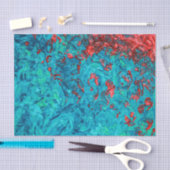 Papier Mousseline Artiste Neon Orange Turquoise Vert Acrylique Peint (Artisanat)