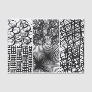 Papier Mousseline Artiste Noir Blanc Abstrait Textures