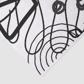 Papier Mousseline Artiste Noir Blanc Grand Cercle Doodle Texture (Détail)