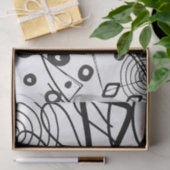 Papier Mousseline Artiste Noir Blanc Grand Cercle Doodle Texture (Cadeau)