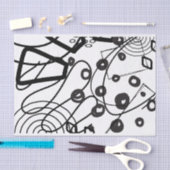 Papier Mousseline Artiste Noir Blanc Grand Cercle Doodle Texture (Artisanat)