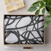 Papier Mousseline Artiste Noir Blanc Grand Scribble Motif Texture (Cadeau)