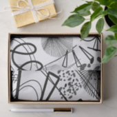 Papier Mousseline Artiste Noir Blanc Grand Triangle Texture circulai (Cadeau)