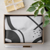 Papier Mousseline Artiste noir blanc Grande texture d'onde Abstraite (Cadeau)