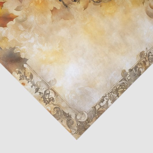 Papier Mousseline Artistic Rustic Automne Citrouille et Feuilles Aut (Détail)