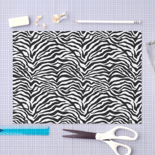 Papier Mousseline Artsy Black White Funky Zebra Imprimer Motif (Artisanat)
