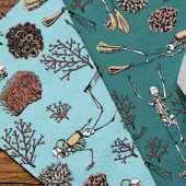 Papier Mousseline Artsy Bleu Turquoise Baignade Plongée Dessin de Co