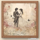 Papier Mousseline Artsy main dessinée arrière - plan rustique couple