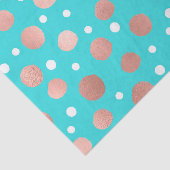 Papier Mousseline Artsy moderne Rose or Pois Turquoises (Détail)