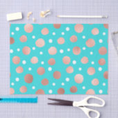 Papier Mousseline Artsy moderne Rose or Pois Turquoises (Artisanat)