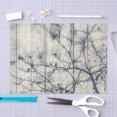 Papier Mousseline Artwork de Motif Botanique Noir et Blanc (Artisanat)