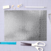 Papier Mousseline Aspect métallique argent Snakeskin Metallic (Artisanat)