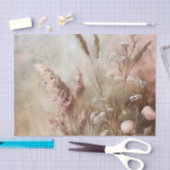 Papier Mousseline Assez Chic Beige Rose Boho Floral  (Artisanat)