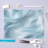 Papier Mousseline Assez Féminin Satin Synthétique Bleu Clair  (Artisanat)