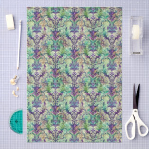 Papier Mousseline Assez Grand Motif Damassé Sans Couture Floral