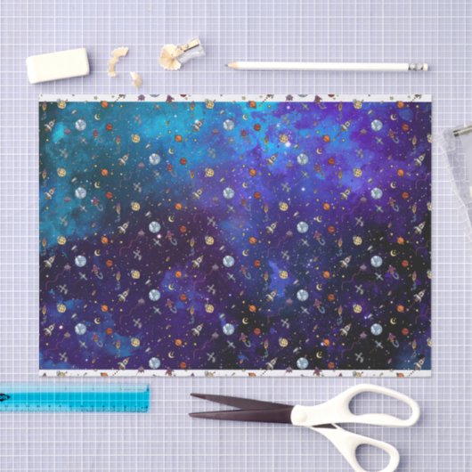 Papier Mousseline Astronaut & Lune (Artisanat)