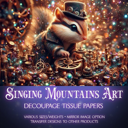 Papier Mousseline Atelier de laiton magique Chipmunk Découpage