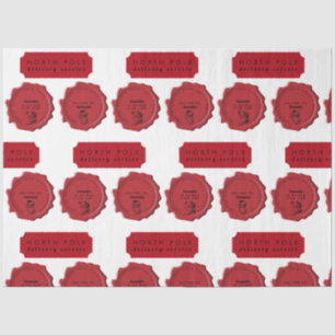 Papier Mousseline Atelier père Noël Nom personnalisé Timbre de Noël