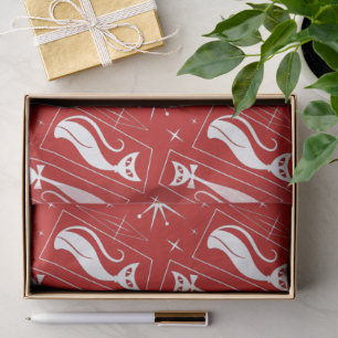 Papier Mousseline Atomique Star Cat MidCentury Moderne de Noël MCM T