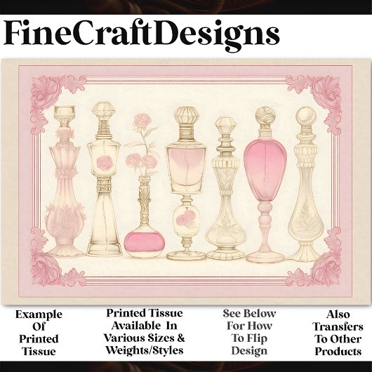 Papier Mousseline Atomisseurs de parfums floraux antiques AE7 Découp