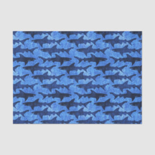 Papier Mousseline Attaque bleue de requin d'océan