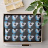 Papier Mousseline Attaque de requin - grand requin blanc (Cadeau)