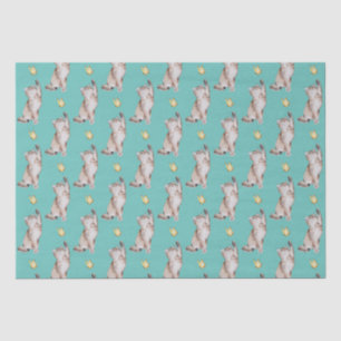 Papier Mousseline Atteinte de chats pour papillon jaune sur Turquois
