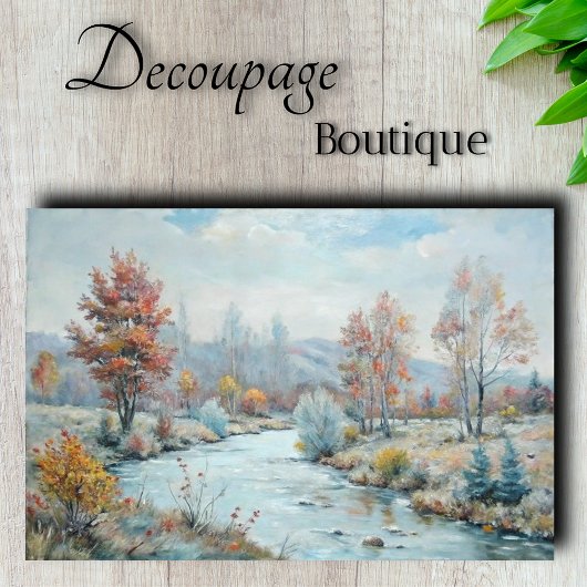Papier Mousseline Aube d'hiver - Pastel Autumn River Decoupage