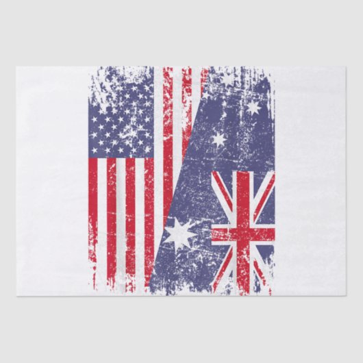 Papier Mousseline AUSTRALIAN ROOTS Half American Flag AUSTRALIE (Recto)